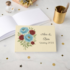 Lyons Blue Peony und Fig Lila Rose Hochzeit Gästebuch