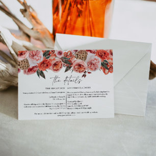 LYRA Bohemisch Fall Floral Wedding Details Karte