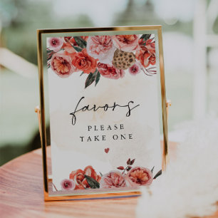 LYRA Boho Fall Floral Gevor Table Sign Einladung
