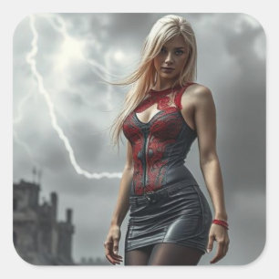 Lyra, Tochter des Blitzes Quadratischer Aufkleber