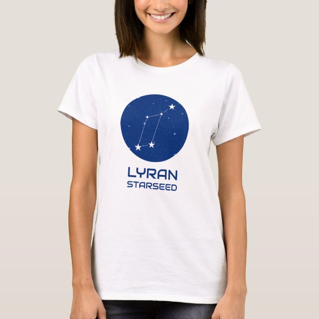 Lyran Starseed T-Shirt mit Lyra Constellation (Vorderseite)