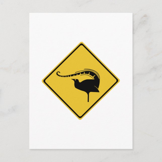Lyrebird Crossing, Verkehrswarnung, Australien Postkarte (Vorderseite)
