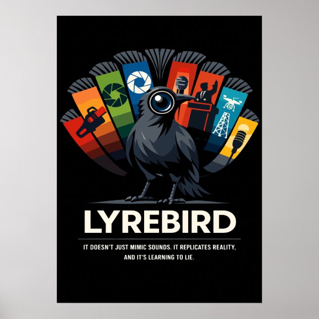 Lyrebird Reality Mimicry Kunst Poster (Vorne)
