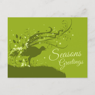 Lyrebird Weihnachts-Launen-Grafik grüne Postkarte