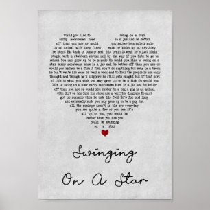 Lyric Print auf einem Star Graues Herz Song Poster