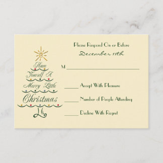 Lyrical Christmas Tree RSVP Card Karte