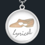 Lyrical Tan Modern Dance Teacher Shoe Geschenk Versilberte Kette<br><div class="desc">Eine originelle Abbildung eines Tanzschuhs in Bräunen mit LYRICAL in einem hübschen grauen Schriftart. Ideal für deinen Lieblings-Tänzer oder -Lehrer. Sehen Sie nicht, wonach Sie suchen? Brauchen Sie Hilfe bei der Anpassung? Klicken Sie auf "rebeccaheartsny" (obere rechte Ecke) und dann auf "Kontakt mit diesem Designer", um etwas für Sie kreiert...</div>