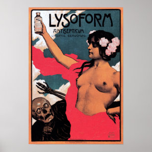 LYSOFORM ANTISEPTISCHE LÖSUNG Vintage medizinische Poster