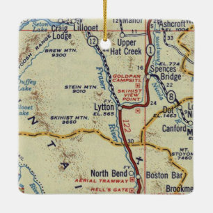 Lytton BC Vintag Map Keramikornament