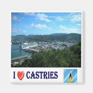 LZ005 CASTRIES I Liebe, Saint Lucia, Kühlschrank Magnet