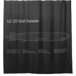 LZ 127 Graf Zeppelin - Airship Blueprint Plans PD Duschvorhang