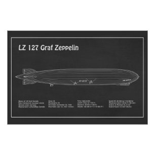 LZ 127 Graf Zeppelin - Airship Blueprint Plans PD Fotodruck