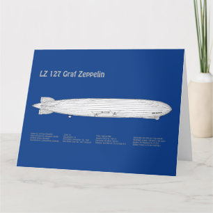 LZ 127 Graf Zeppelin - Luftschiff Blueprint Plans  Dankeskarte
