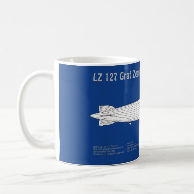 LZ 127 Graf Zeppelin - Luftschiff Blueprint Plans  Kaffeetasse (Links)