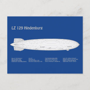 LZ 129 Hindenburg - Luftschifffahrtspläne ABD Postkarte