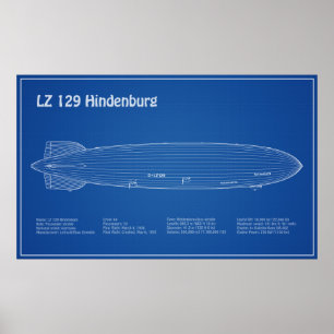 LZ 129 Hindenburg - Luftschifffahrtspläne AD Poster