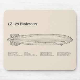 LZ 129 Hindenburg - Luftschifffahrtspläne SD Mousepad