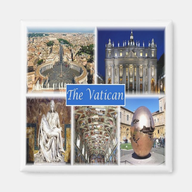 LZO004 THE VATICAN, Latium, Italien, Kühlschrank Magnet (Vorne)