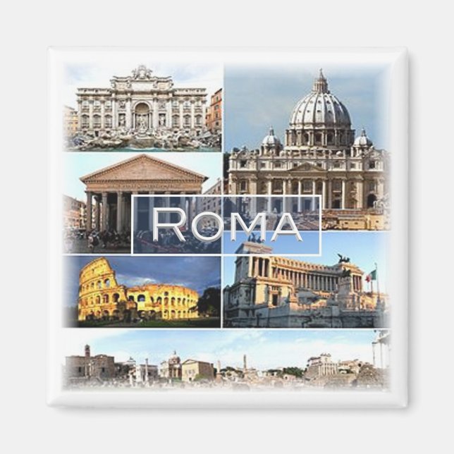 LZO010 Mosaik der ROMA, Latium, Italien, Kühlschra Magnet (Vorne)