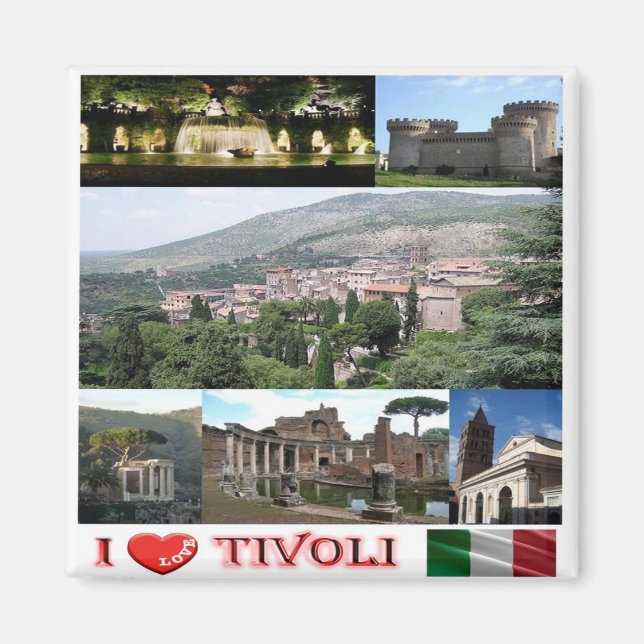 LZO037 TIVOLI I Liebe, Latium, Italien, Kühlschran Magnet (Vorne)