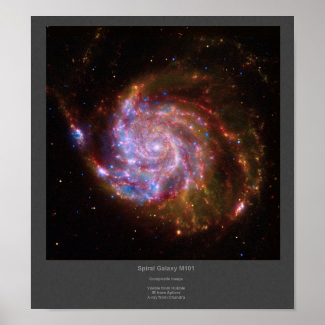 M101 Spiral Galaxy Composite Bild Poster (Vorne)