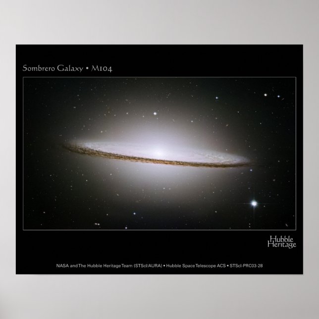 M104 Sombrero Galaxy Poster (Vorne)