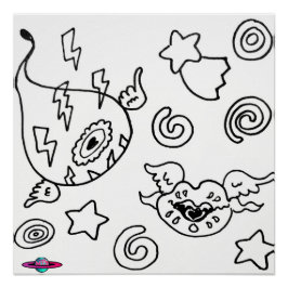 M13 Gewürzte Liebe Flügeldrachenaugen und Lippen-P Poster