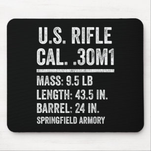 M1 Garand Rifle Funny WW2 Vet Weltkrieg Zwei Veter Mousepad