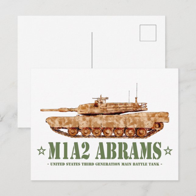 M1A2 Abrams US MBT Tank Desert Storm Veteran Postkarte (Vorne/Hinten)