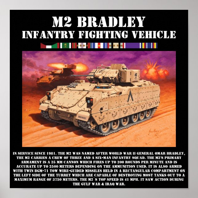 M2 Bradley Infanterie Fighting Vehicle Print Poster (Vorne)