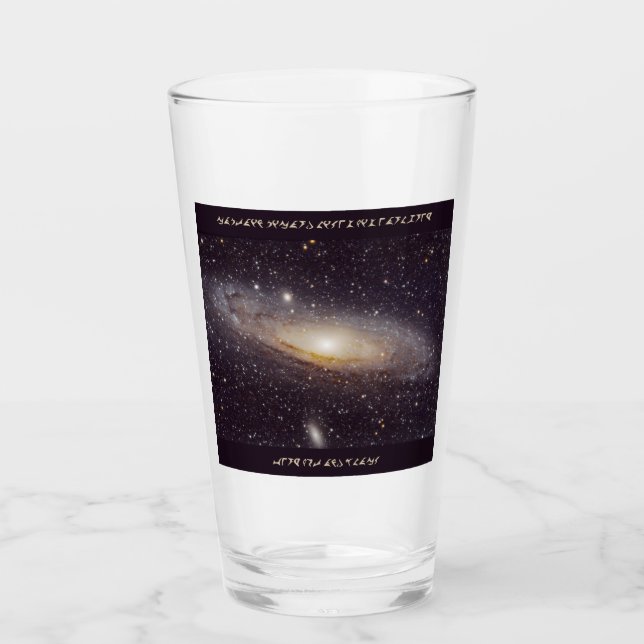 M31 Andromeda Galaxy Bierglas Glas (Vorderseite)