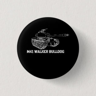 M41 Walker Bulldog American Light Army Tank Gift Button