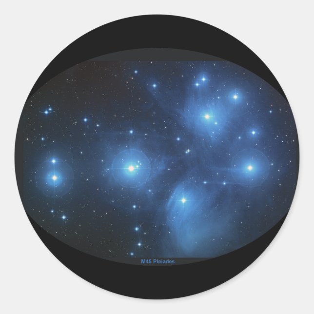 M45 Pleiades Runder Aufkleber (Vorderseite)