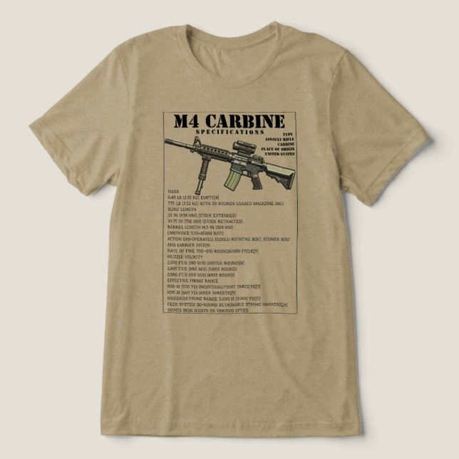 M4 Karabiner Infanteriewaffe Tri-Blend Shirt (Design Vorderseite)