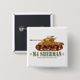 M4 Sherman Weltkrieg Zweiter Amerikanischer Mittel Button