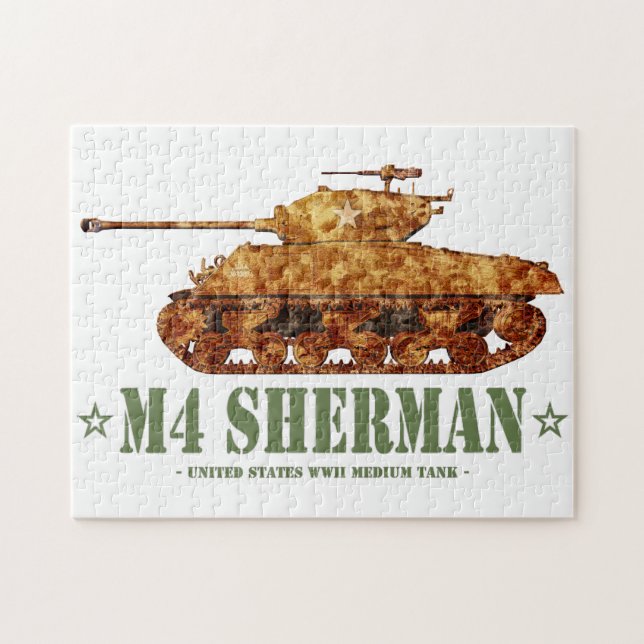 M4 Sherman Weltkrieg Zweiter Amerikanischer Mittel Puzzle (Horizontal)