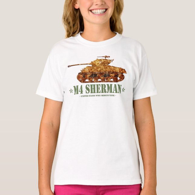 M4 Sherman Weltkrieg Zweiter Amerikanischer Mittel T-Shirt (Vorderseite)