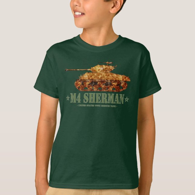 M4 Sherman Weltkrieg Zweiter Amerikanischer Mittel T-Shirt (Vorderseite)