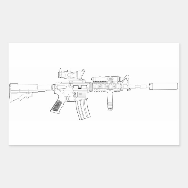 M4-SOPMOD-Aufkleber Rechteckiger Aufkleber (Vorderseite)