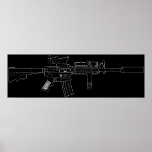 M4 SOPMOD Black Poster