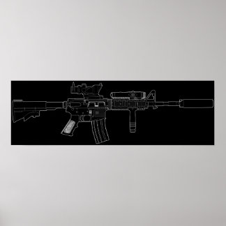 M4 SOPMOD Black Poster