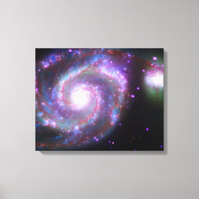 M51 Whirlpool Galaxy: Eine klassische Schönheit Leinwanddruck (Vorderseite)