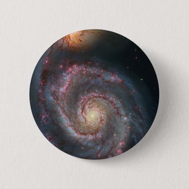 M51 Whirlpool Spiralgalaxie NASA Button (Vorderseite)