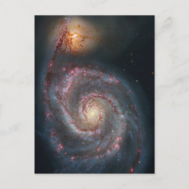 M51 Whirlpool Spiralgalaxie NASA Postkarte (Vorderseite)