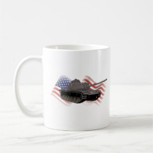 M60 American Battle Tank mit amerikanischer Flagge Kaffeetasse