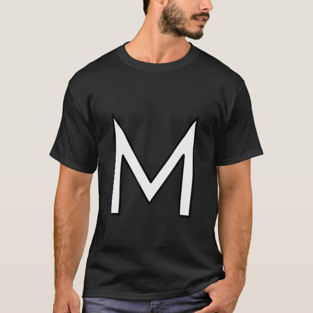 M Alphabet Letter Hauptstadt Großbuchstaben Wortnu T-Shirt (Vorderseite)
