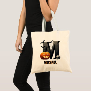 M Anfangstrick oder Niedliche Halloween-Bonbtasche Tragetasche