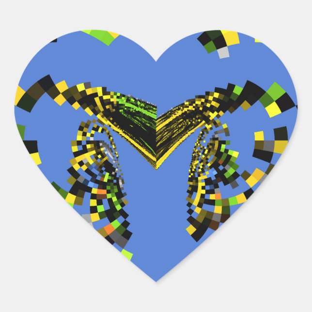 M Blau Herz-Aufkleber (Vorderseite)