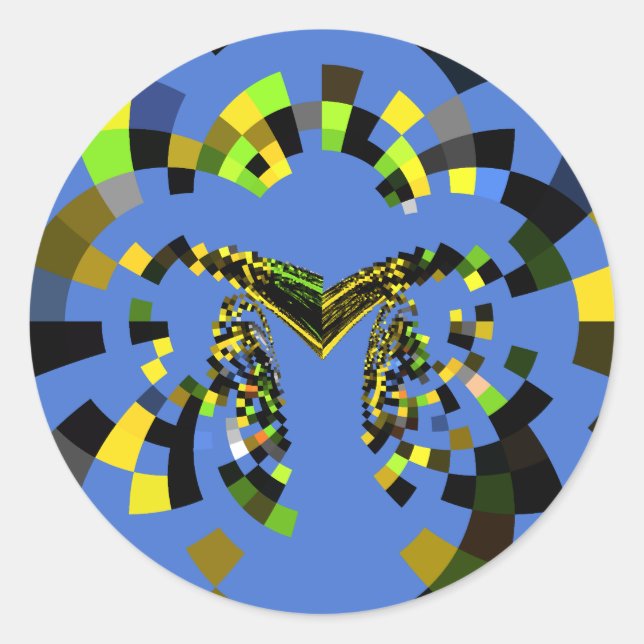 M Blau Runder Aufkleber (Vorderseite)