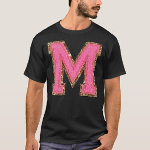 M - Bubblegum Glitzer - Fettleber-Buchstabenklamme T-Shirt